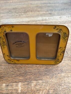 Vintage Bucklers Yellow Double Photo Frame w/Floral Motif Cottagecore/ Country